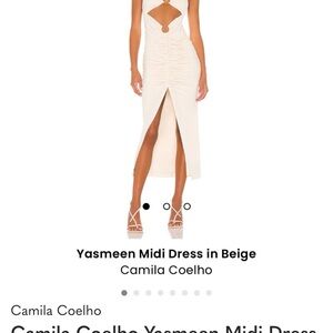 Camila Coelho Yasmeen Midi Dress in Beige